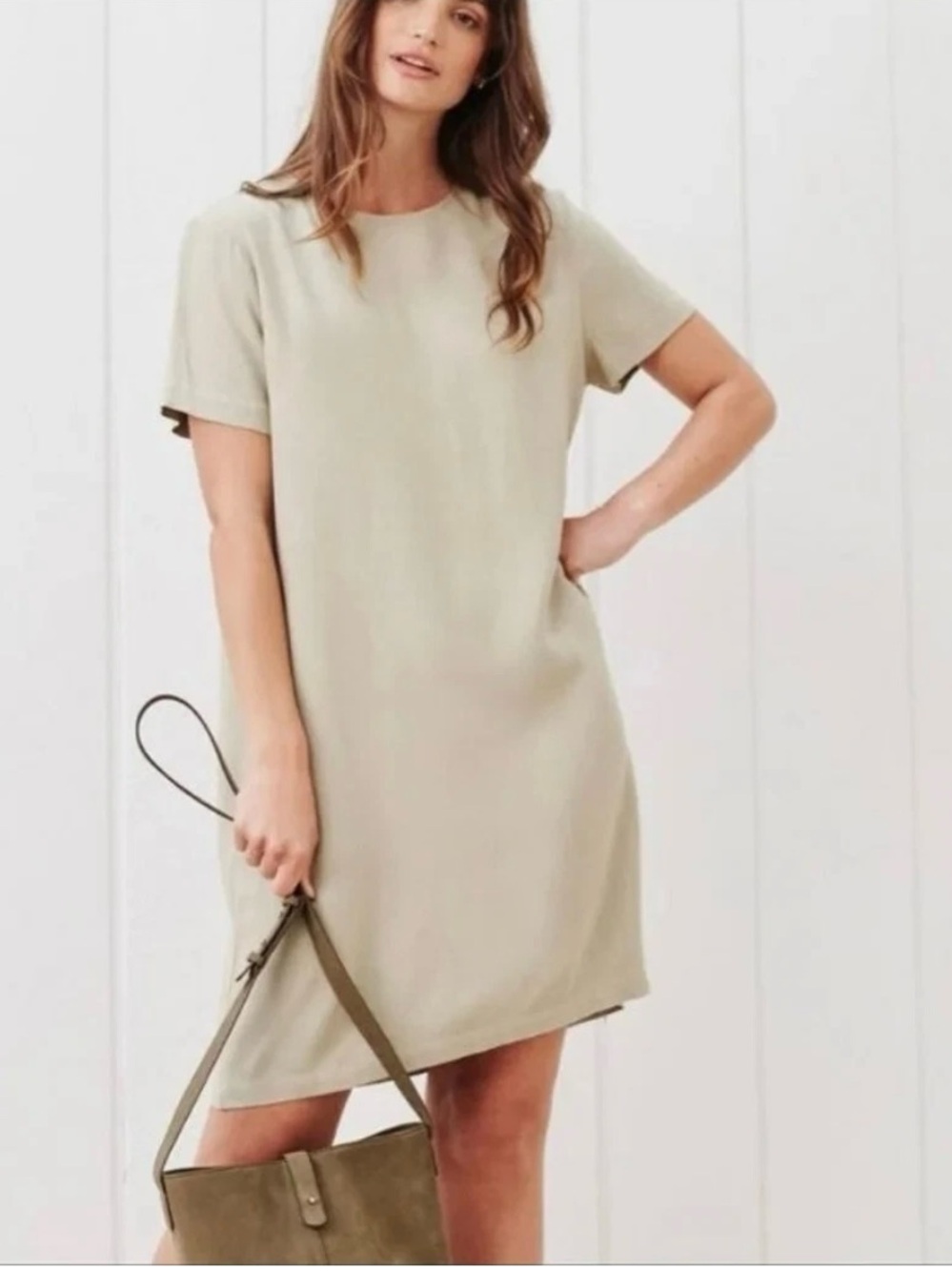 Jenni Kayne Bateau Neckline Mini Dress | Luxury Minimalist Chic Slip Shirt Dress
